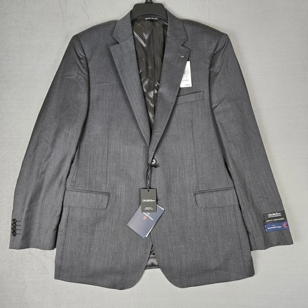 Saks Fifth Avenue Ermenegildo Zegna Cloth Blazer Mens 44 L Gray Jacket Italy NWT